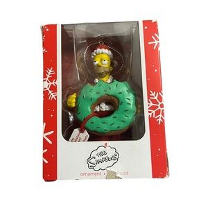 2016 American Greetings The Simpsons Homer As Santa With Donut Ornament